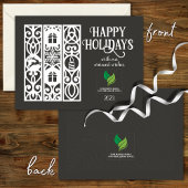 Graue, moderne Minimal Corporate Holiday Card Mitteilungskarte