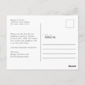 Graue moderne Minimalistische Hochzeit rettet das  Postkarte (Rückseite)