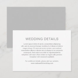 Graue moderne Monogramm-Hochzeit Begleitkarte