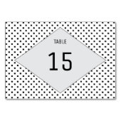 Graue moderne Polka Dots Table Card Tischnummer (Rückseite)