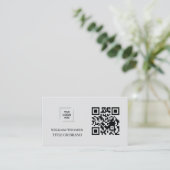 Graue moderne QR-Code-Geschäftsidentität Visitenkarte (Stehend Vorderseite)
