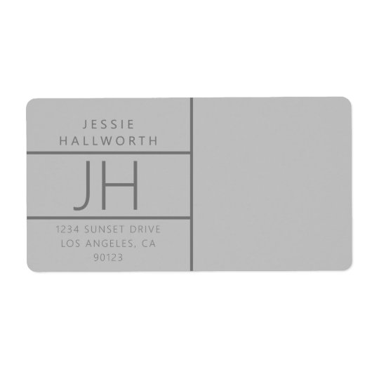 Graue, moderne Rücksendeadresse (Vorne)