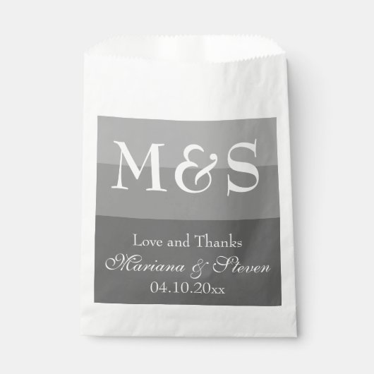 Graue moderne Schrift Geschenktütchen (Vorderseite)