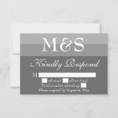 Graue, moderne Script Wedding RSVP Card Dankeskarte (Vorderseite)