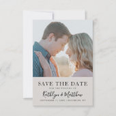 Graue moderne Typografie Minimalistisches Foto Hoc Save The Date (Vorderseite)