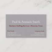 Graue, moderne Visitenkarte mit 2 Namen und Kontak (Vorderseite)