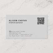 Graue, moderne Visitenkarten | QR und Logo | Stand Visitenkarte (Vorderseite)