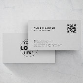 Graue, moderne Visitenkarten | QR und Logo | Stand Visitenkarte