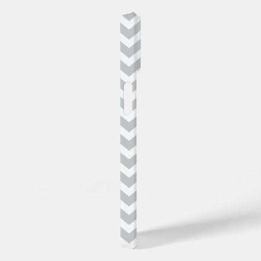 Graue, moderne Zickzack Streifen Case-Mate iPhone Hülle (Rückseite / Rechts)