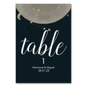 Graue Mond Konstellation Himmel Hochzeit Tischnummer
