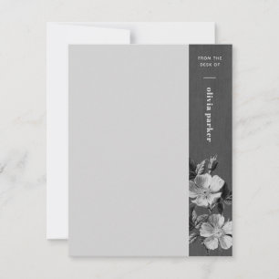 Graue monochromatische Blütenflorenstationerkarte