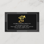 Graue monochrome Rahmen-gelbe Blitze Visitenkarte (Rückseite)