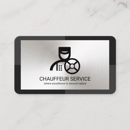 Graue, monochrome Silberplatte Visitenkarte (Vorderseite)