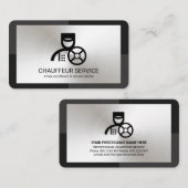 Graue, monochrome Silberplatte Visitenkarte (Vorne/Hinten)