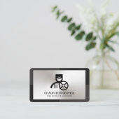 Graue, monochrome Silberplatte Visitenkarte (Stehend Vorderseite)