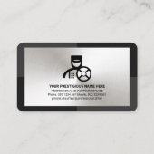 Graue, monochrome Silberplatte Visitenkarte (Rückseite)