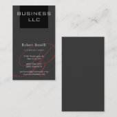 Graue Monogram Calligraphy Consultant-Visitenkarte Visitenkarte (Vorne/Hinten)