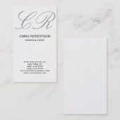 Graue Monogram Consultant-Visitenkarte Visitenkarte (Vorne/Hinten)