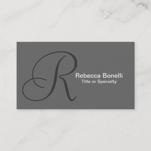 Graue Monogram Consultant-Visitenkarte Visitenkarte (Vorderseite)