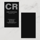 Graue Monogram Schwarz-weiß Consultant-Visitenkart Visitenkarte (Vorne/Hinten)