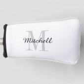 Graue Monogramm Initial und Name Personalisiert Golf Headcover (Vorderseite)