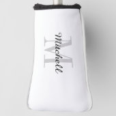 Graue Monogramm Initial und Name Personalisiert Golf Headcover (Rotieren 90)