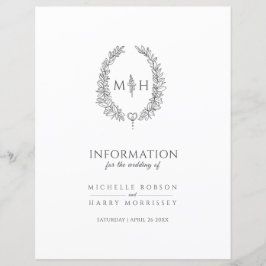 Graue monogramm-Kranz Hochzeitsgast-Informationen