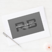 Graue Monogramm Minimalistisch Personalisiert Mode Rechteckiger Aufkleber (Umschlag)