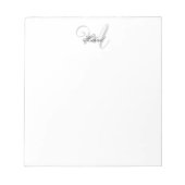 Graue Monogramm Minimalistische Schlichte Chic Notizblock (Vorderseite)