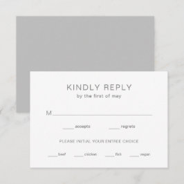 Graue Monogramm-Moderne Hochzeit RSVP Karte