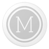 Graue Monogramm-Personalisierte Schublade Keramikknauf (Vorderseite)