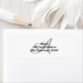 Graue Monogramm-Rücksendeadresse (Insitu)