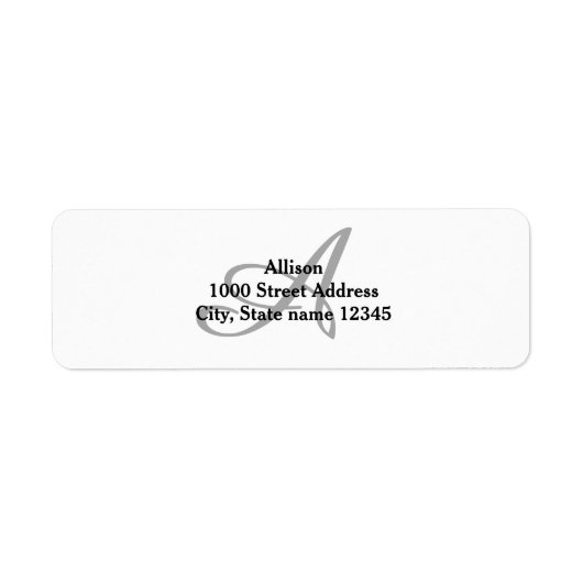 Graue Monogramm-Rücksendeadresse (Vorne)