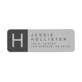 Graue monogrammierte Rücksendeadresse (Vorne)