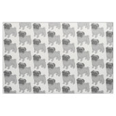 Graue Mops-Hundedesign Stoff (Fat Quarter (45,7 x 55,9 cm))