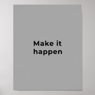 Graue Motivationswandkunst  Poster