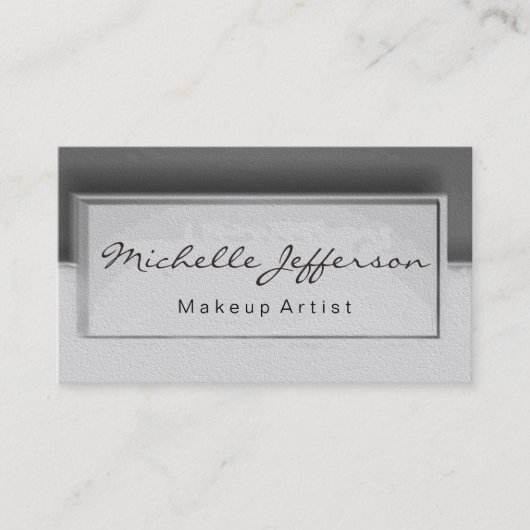 Graue Muster Makeup Artist Script Business Card Visitenkarte (Vorderseite)