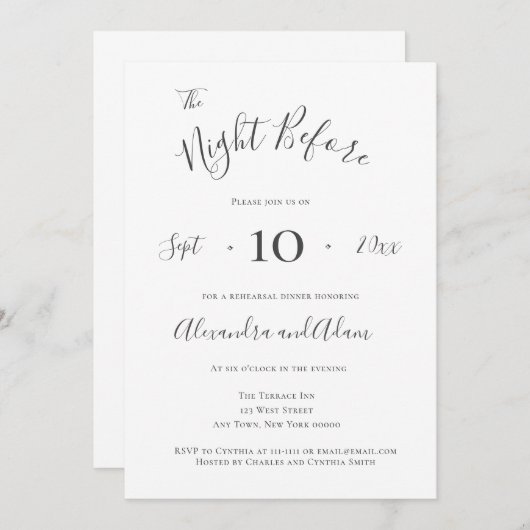 Graue Nacht vor der Probe Einladung (Vorne/Hinten)