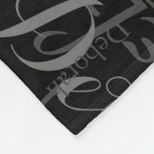 Graue Namen Girly Typografy Pattern Black Fleecedecke (Ecke)