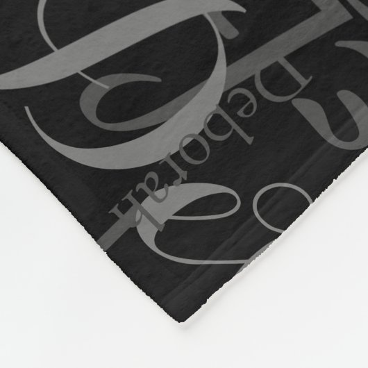 Graue Namen Girly Typografy Pattern Black Fleecedecke (Ecke)