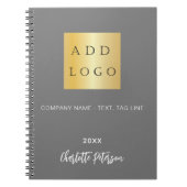 Graue Namensschrift für das Firmenlogo Notizblock (Vorderseite)