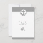 Graue Nautical Anchor-Empfang-Tischkarte Einladung (Rückseite)