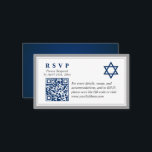 Graue Navy Blue Bar Mitzvah QR Code UAWG Budget Begleitkarte<br><div class="desc">Graue Navy Blue Bar Mitzvah QR Code UAWG Budget Umschließungskarte</div>
