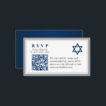 Graue Navy Blue Bar Mitzvah QR Code UAWG Budget Begleitkarte<br><div class="desc">Graue Navy Blue Bar Mitzvah QR Code UAWG Budget Umschließungskarte</div>