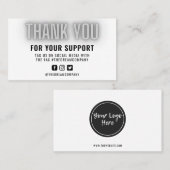 Graue Neon Modern Vielen Dank für Ihre Logokombina Visitenkarte (Vorne/Hinten)