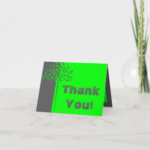Graue/neongrüne Bäume geklappte Hochzeit Danke Kar