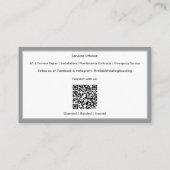 Graue Netzteil-Heizungs-Kühlgehäuse-Visitenkarte Visitenkarte (Rückseite)