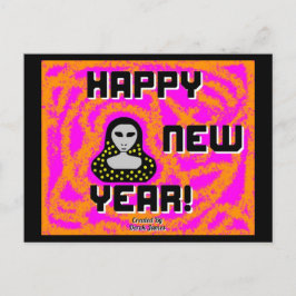 Graue Neujahrswünsche Postkarte