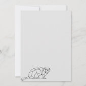 Graue, neutrale Sommerfalltiermäuse Einladung (Rückseite)