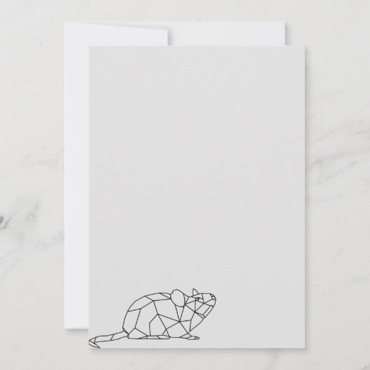 Graue, neutrale Sommerfalltiermäuse Einladung (Rückseite)